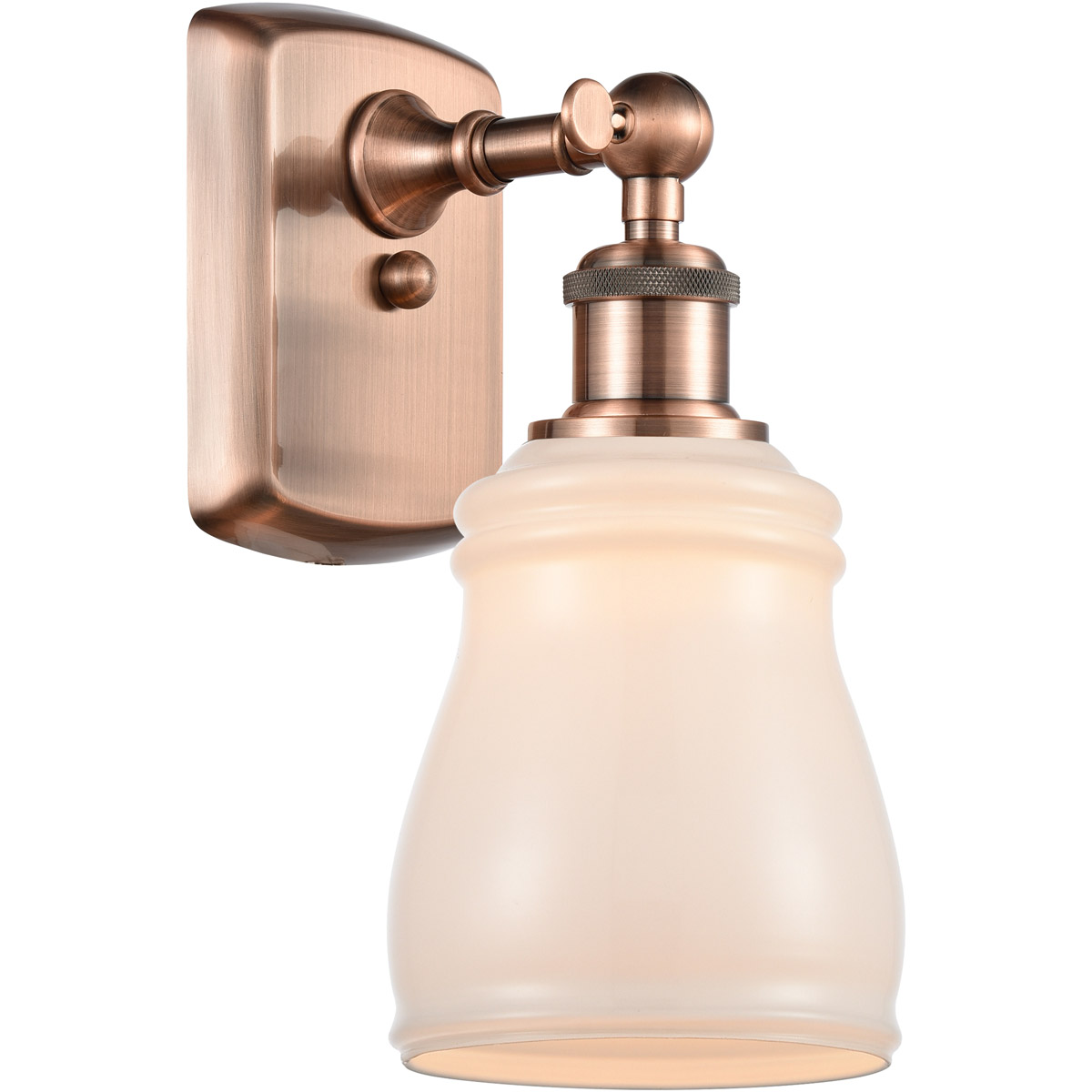 Innovations Lighting 516-1W-AC-G391 Ballston Ellery 1 Light 5 inch Antique Copper Sconce Wall Light in White Glass, Ballston