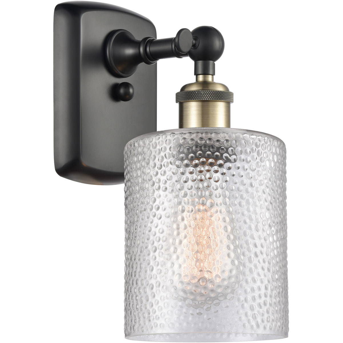 Innovations Lighting 516-1W-BAB-G112 Ballston Cobbleskill 1 Light 5 inch Black Antique Brass Sconce Wall Light in Clear Glass, Ballston