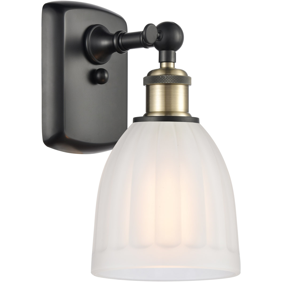 Innovations Lighting 516-1W-BAB-G441-LED Ballston Brookfield LED 5.75 inch Black Antique Brass Sconce Wall Light in White Glass, Ballston