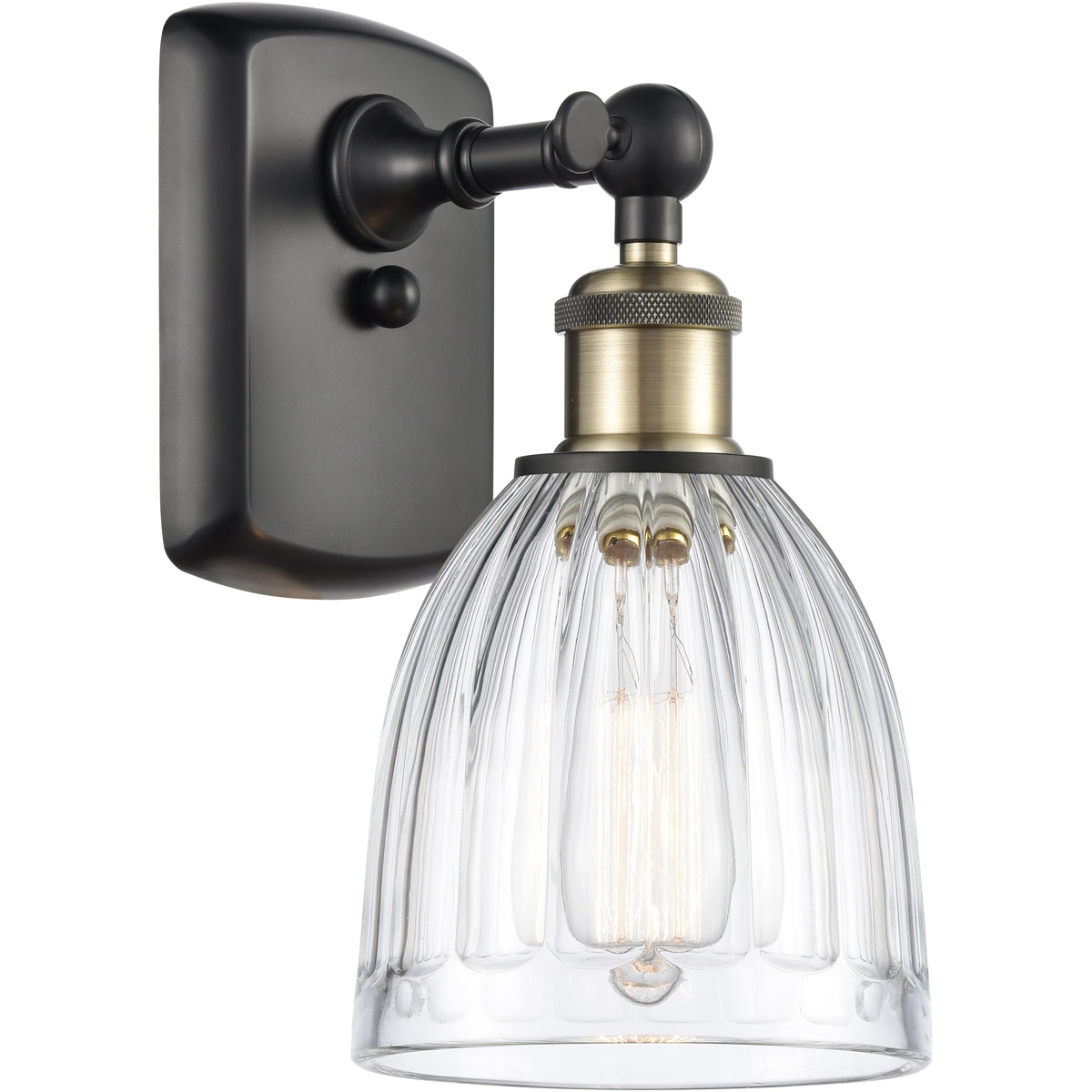 Innovations Lighting 516-1W-BAB-G442-LED Ballston Brookfield LED 5.75 inch Black Antique Brass Sconce Wall Light in Clear Glass, Ballston