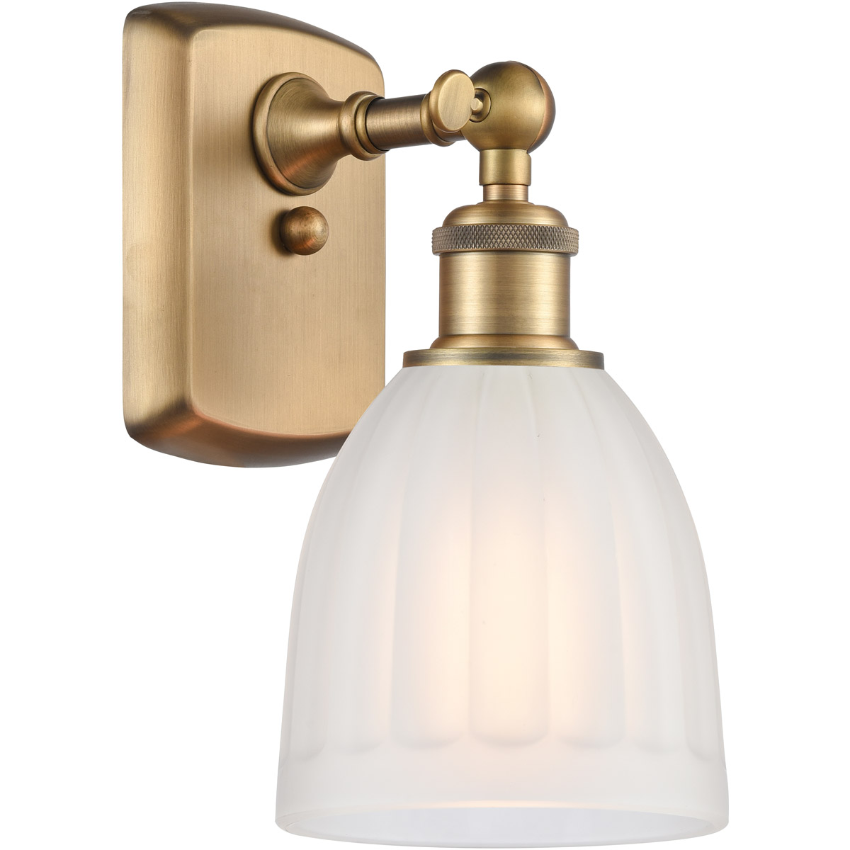 Innovations Lighting 516-1W-BB-G441 Ballston Brookfield 1 Light 6 inch Brushed Brass Sconce Wall Light in White Glass, Ballston