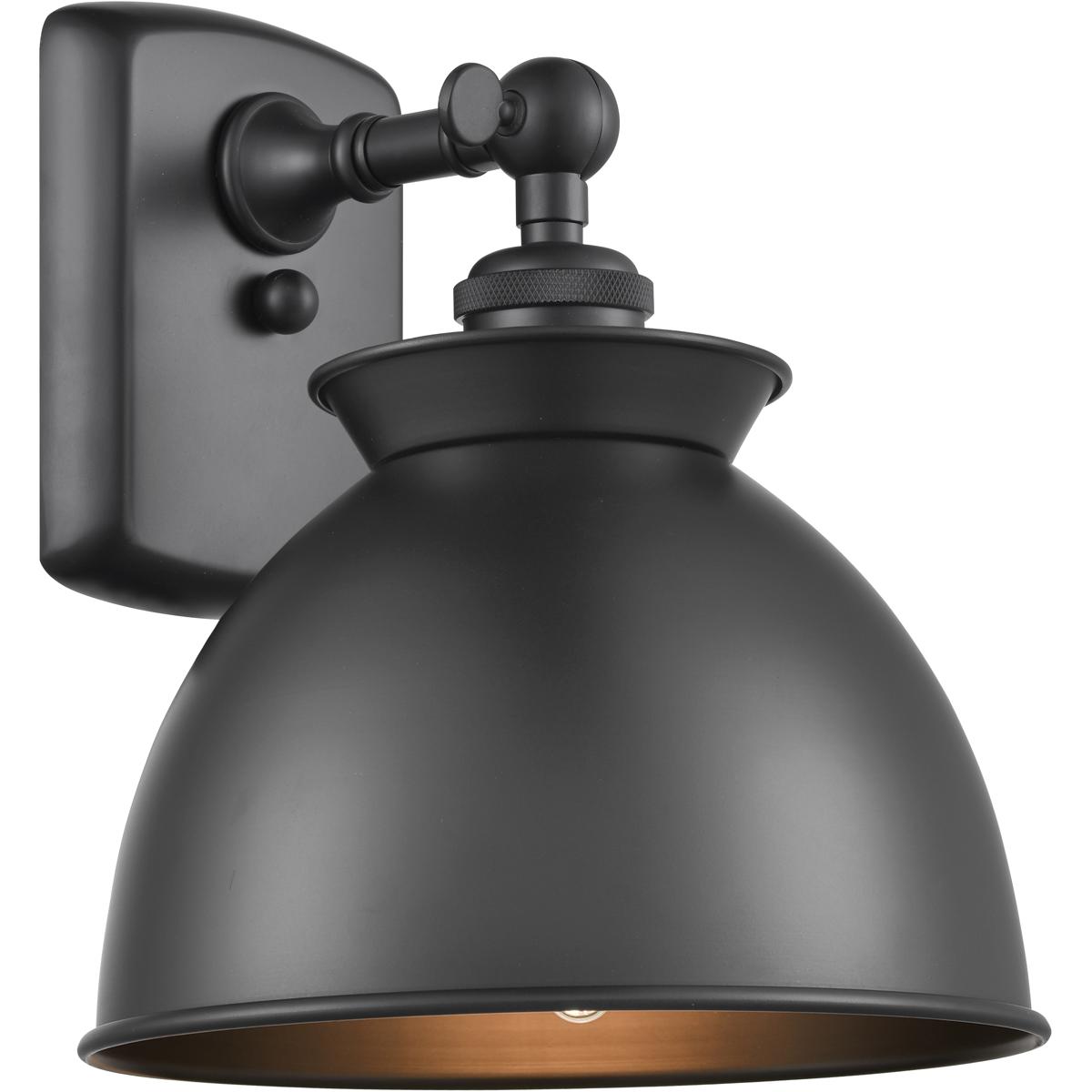 Innovations Lighting 516-1W-BK-M14-BK-LED Ballston Adirondack LED 8 inch Matte Black Sconce Wall Light, Ballston