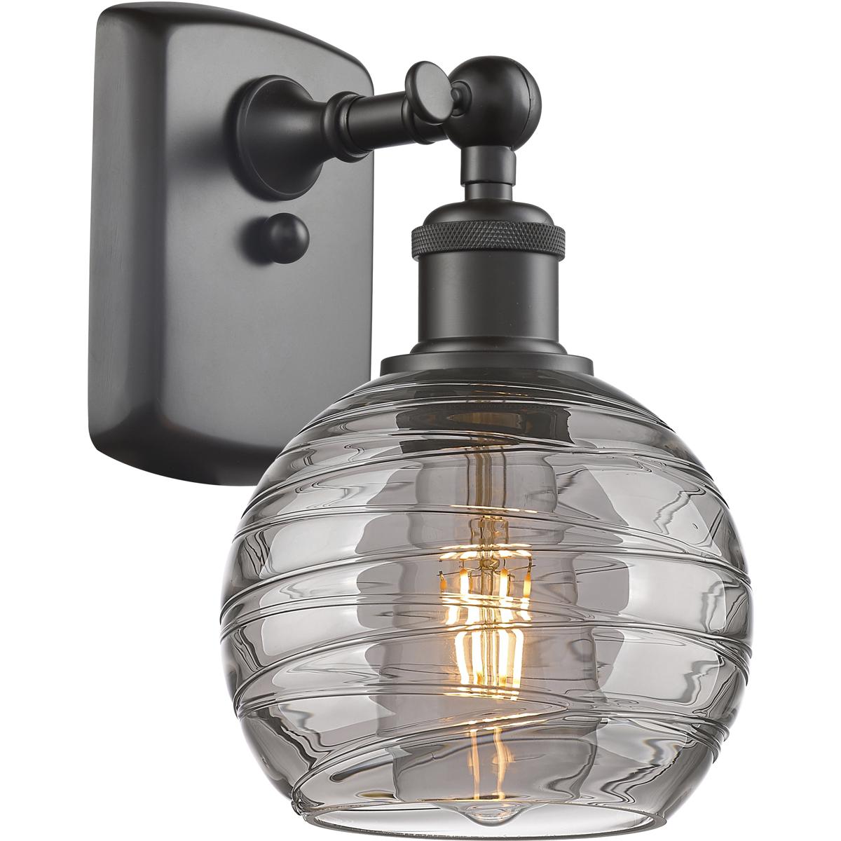Innovations Lighting 516-1W-OB-G1213-6SM Ballston Athens Deco Swirl 1 Light 5.88 inch Oil Rubbed Bronze Sconce Wall Light