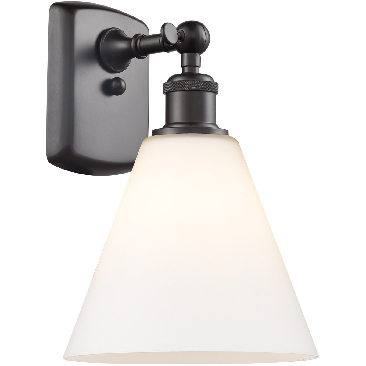 Innovations Lighting 516-1W-OB-GBC-81 Ballston Cone 1 Light 8 inch Oil Rubbed Bronze Sconce Wall Light in Matte White Glass