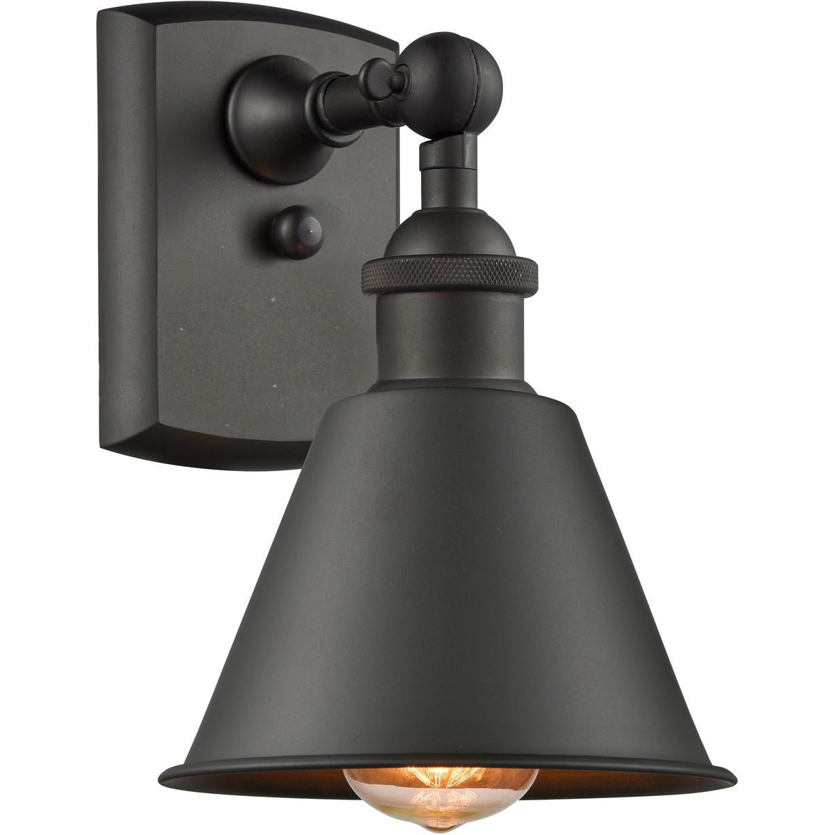 Innovations Lighting 516-1W-OB-M8-LED Ballston Smithfield LED 7 inch Oil Rubbed Bronze Sconce Wall Light, Ballston
