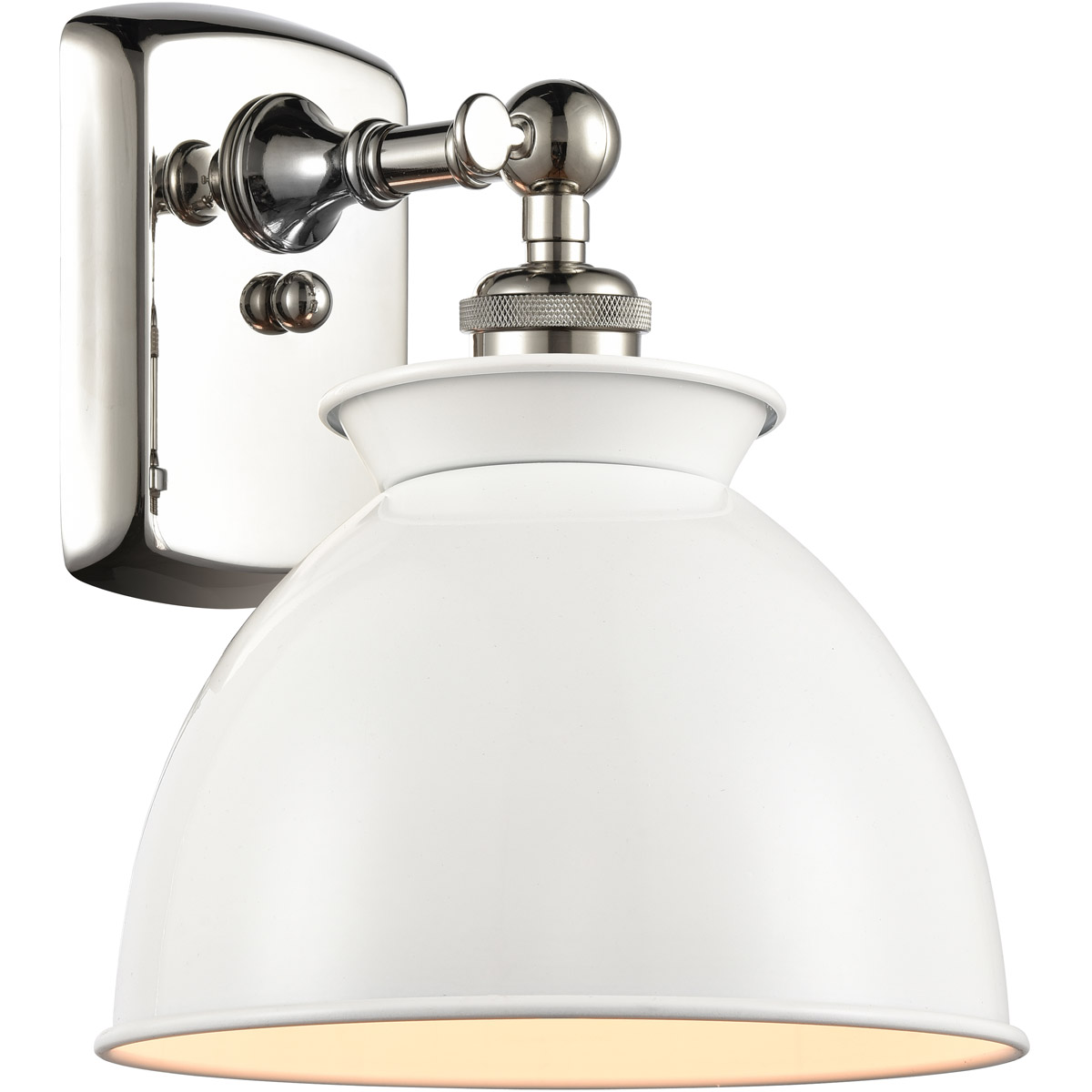 Innovations Lighting 516-1W-BAB-M14-W Ballston Adirondack 1 Light 8 inch Black Antique Brass Sconce Wall Light in Incandescent, Glossy White, Ballston