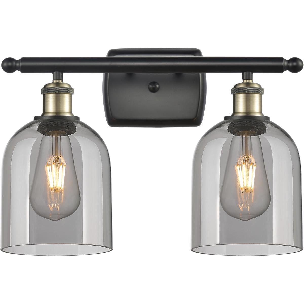 Innovations Lighting 516-2W-BAB-G558-6SM Ballston Bella 2 Light 15.5 inch Black Antique Brass Bath Vanity Light Wall Light