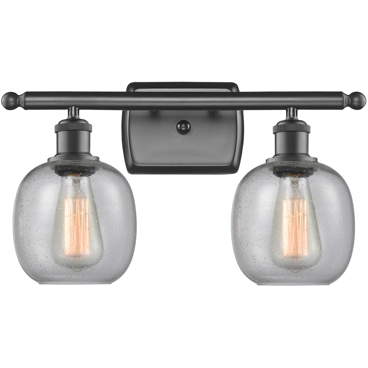 Innovations Lighting 516-2W-OB-G104 Ballston Belfast 2 Light 16 inch Oil Rubbed Bronze Bath Vanity Light Wall Light in Seedy Glass, Ballston