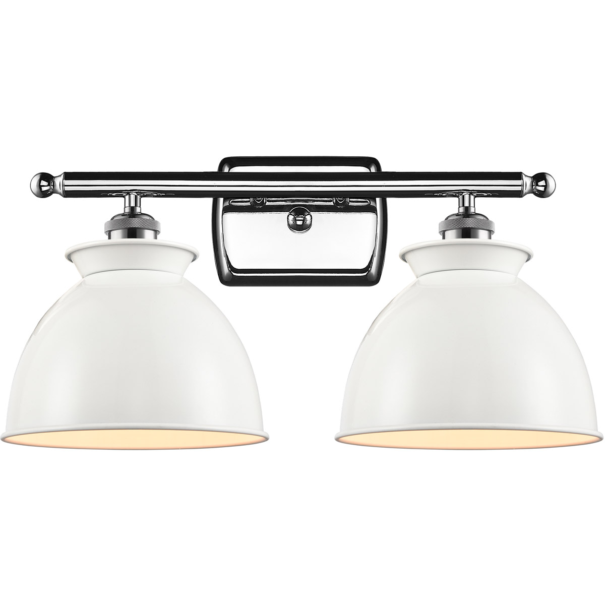 Innovations Lighting 516-2W-AC-M14-W Ballston Adirondack 2 Light 18 inch Antique Copper Bath Vanity Light Wall Light in Incandescent, Glossy White, Ba