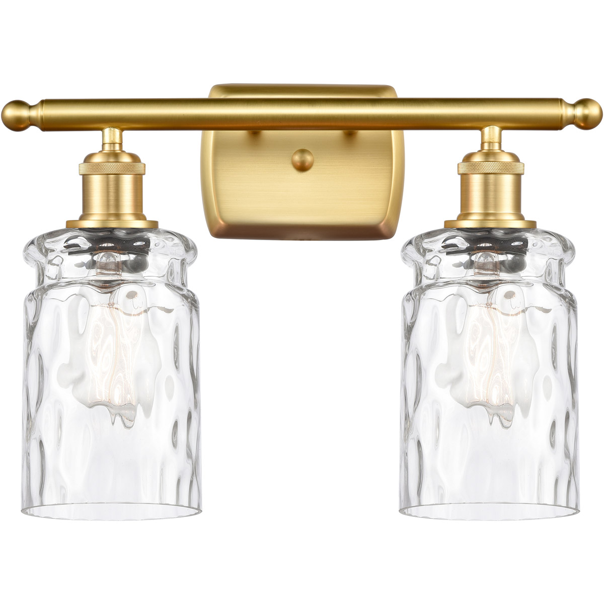 Innovations Lighting 516-2W-SG-G352 Ballston Candor 2 Light 16 inch Satin Gold Bath Vanity Light Wall Light in Clear Waterglass, Ballston
