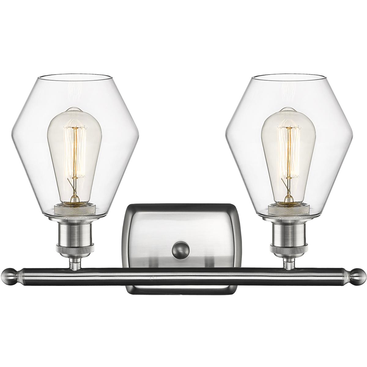 Innovations Lighting 516-2W-SN-G652-6 Ballston Cindyrella 2 Light 16 inch Brushed Satin Nickel Bath Vanity Light Wall Light in Incandescent, Clear Gla