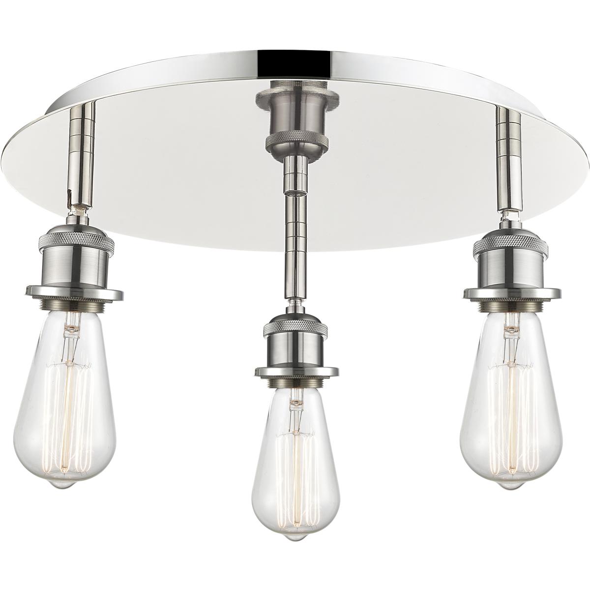 Innovations Lighting 516-3C-PN Ballston 3 Light 11.75 inch Polished Nickel Flush Mount Ceiling Light