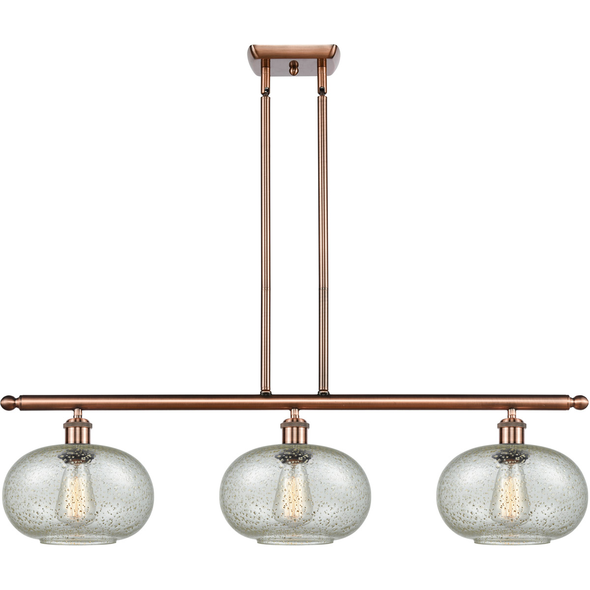 Innovations Lighting 516-3I-AC-G249 Ballston Gorham 3 Light 36 inch Antique Copper Island Light Ceiling Light in Mica Glass, Ballston