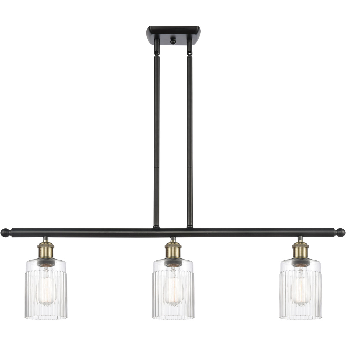 Innovations Lighting 516-3I-BAB-G342 Ballston Hadley 3 Light 36 inch Black Antique Brass Island Light Ceiling Light in Clear Glass, Ballston