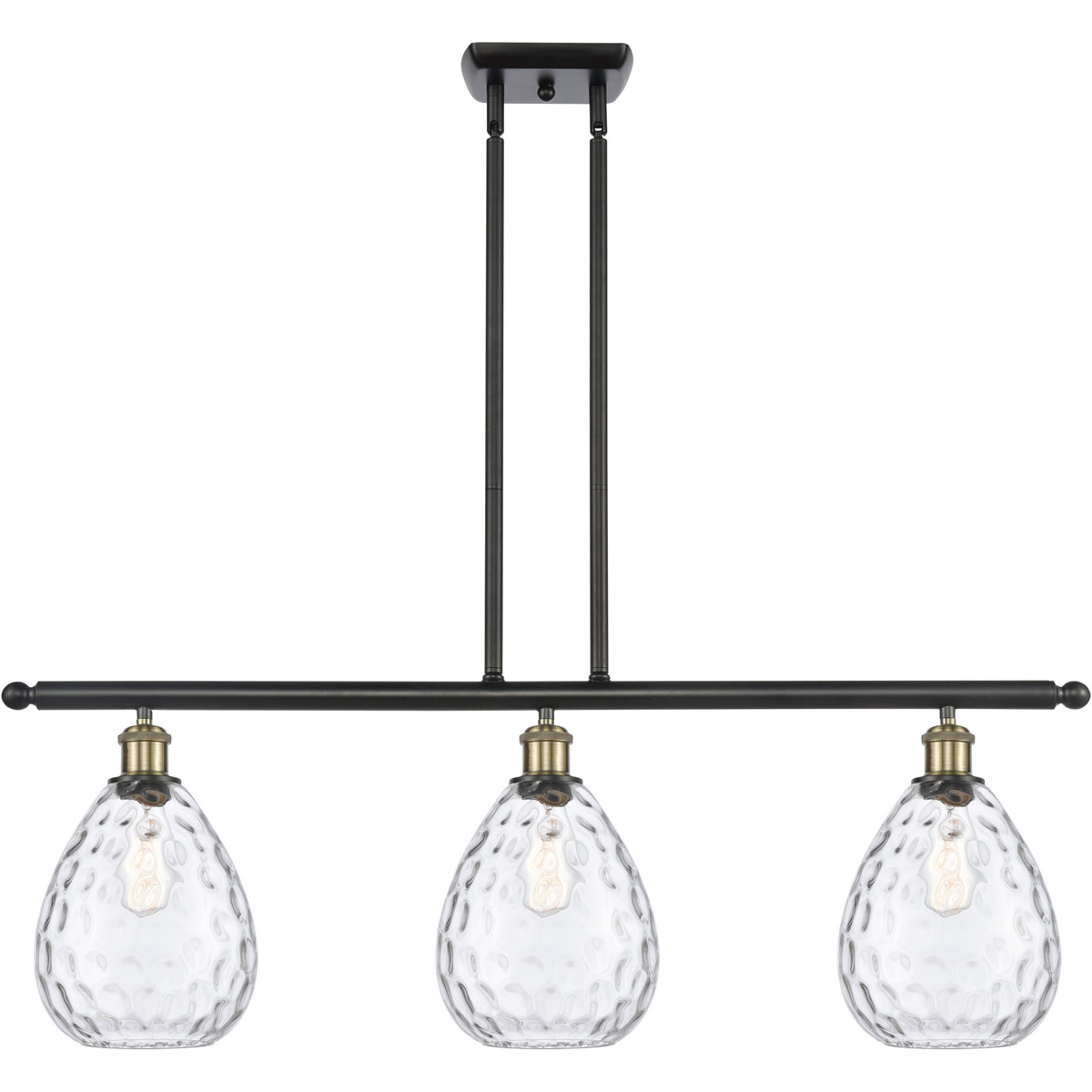 Innovations Lighting 516-3I-BAB-G372-LED Ballston Large Waverly LED 36 inch Black Antique Brass Island Light Ceiling Light, Ballston