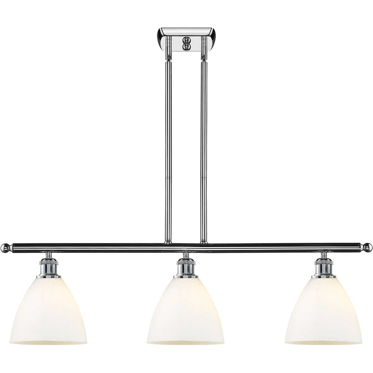 Innovations Lighting 516-3I-PC-GBD-751-LED Ballston Ballston Dome LED 36 inch Polished Chrome Island Light Ceiling Light in Matte White Glass
