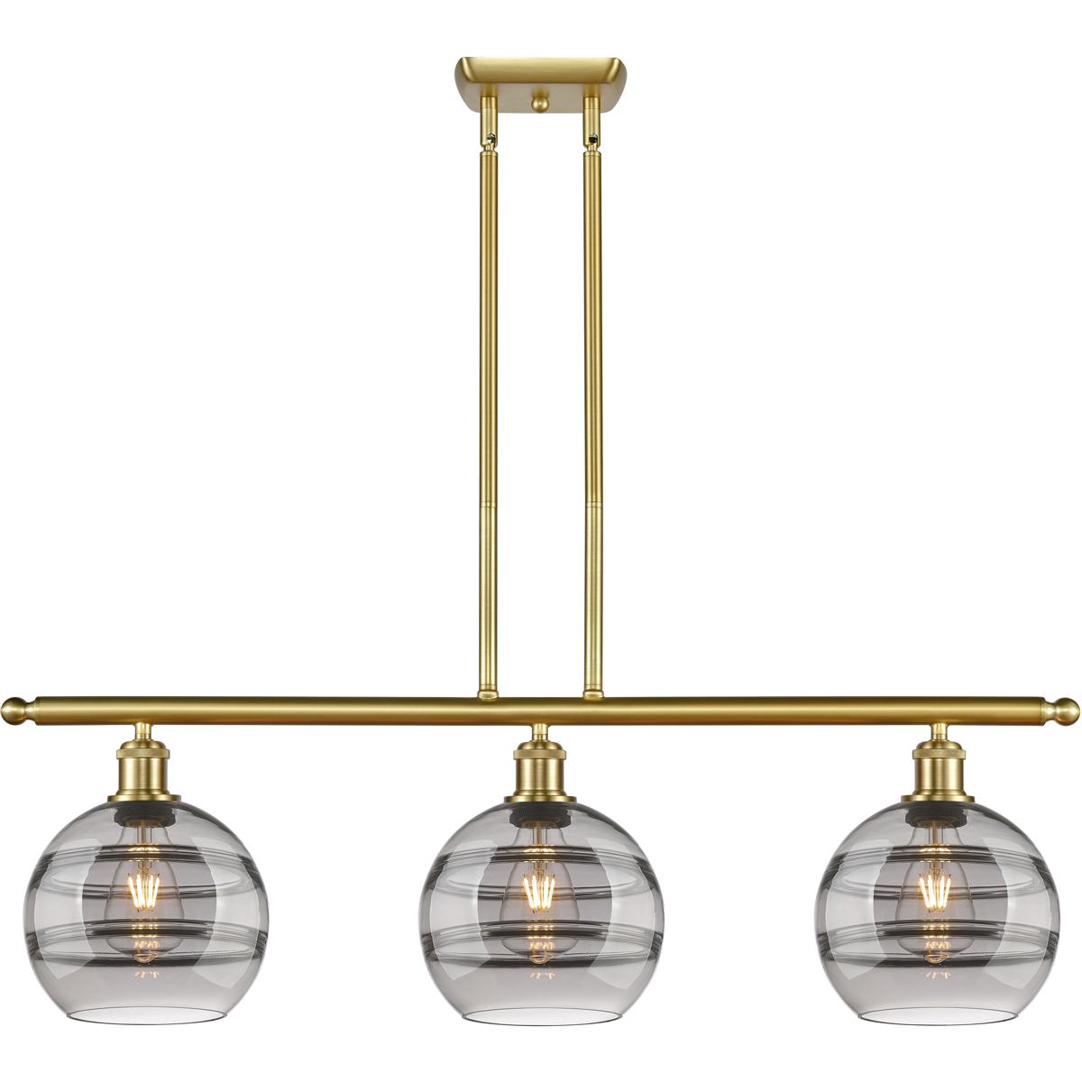 Innovations Lighting 516-3I-SG-G556-8SM Ballston Rochester 3 Light 36 inch Satin Gold Stem Hung Island Light Ceiling Light