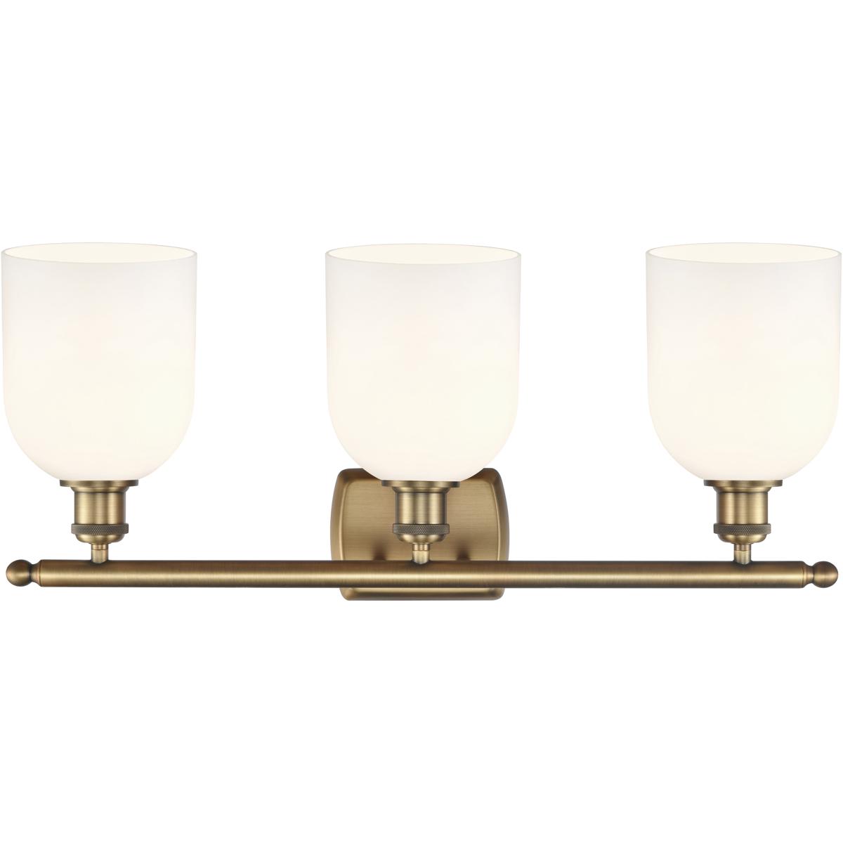 Innovations Lighting 516-3W-BB-G558-6GWH Ballston Bella 3 Light 25.5 inch Brushed Brass Bath Vanity Light Wall Light