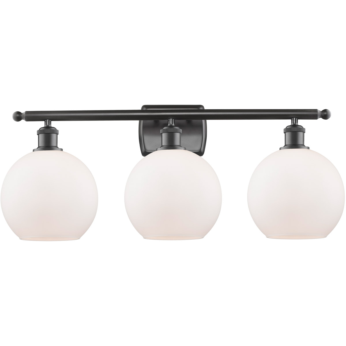 Innovations Lighting 516-3W-OB-G121 Ballston Athens 3 Light 26 inch Oil Rubbed Bronze Bath Vanity Light Wall Light in Matte White Glass, Ballston