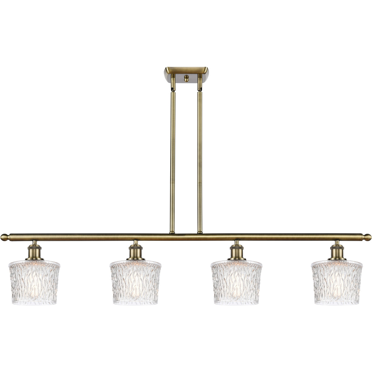 Innovations Lighting 516-4I-AB-G402 Ballston Niagra 4 Light 48 inch Antique Brass Island Light Ceiling Light, Ballston