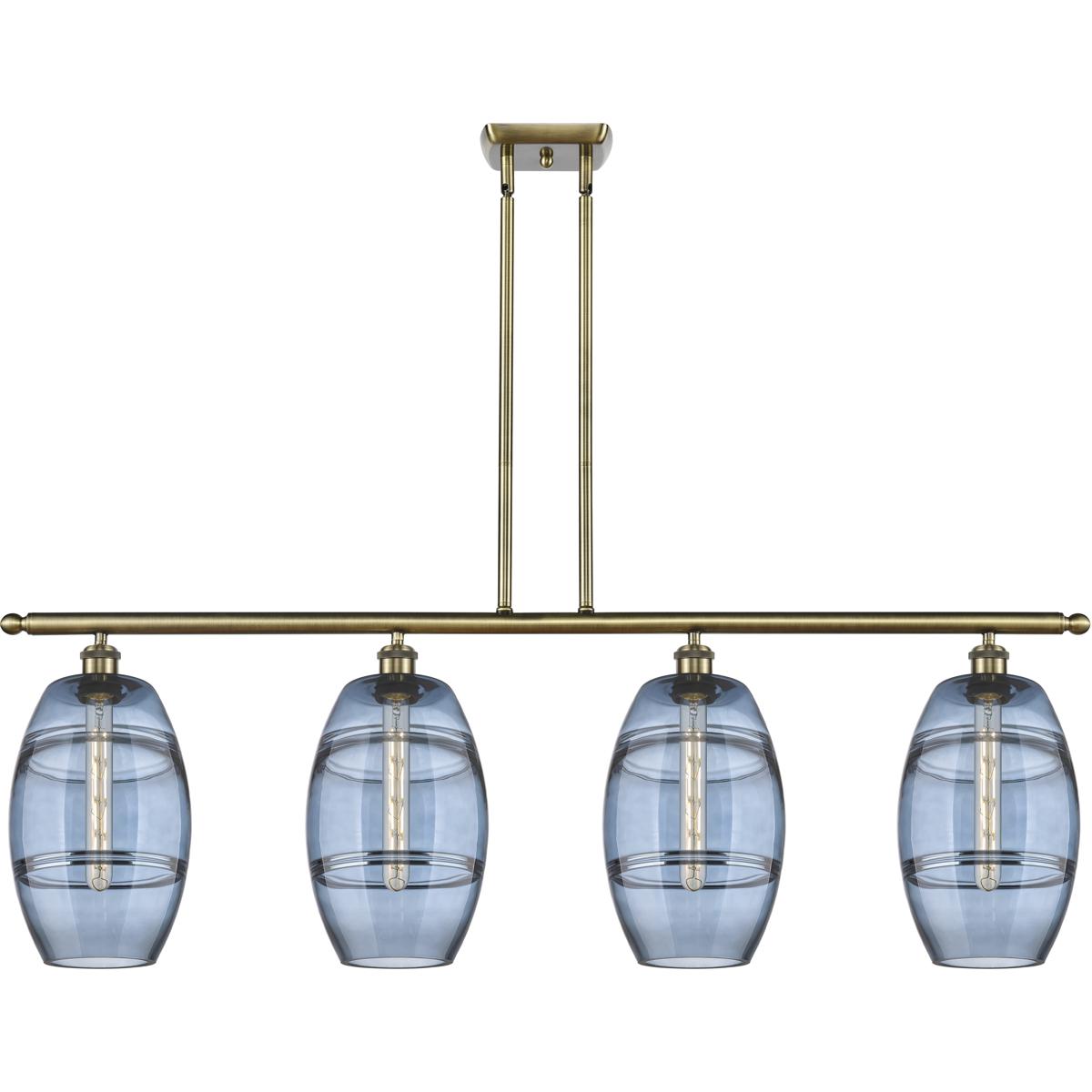 Innovations Lighting 516-4I-AB-G557-8BL Ballston Vaz 4 Light 48 inch Antique Brass Stem Hung Island Light Ceiling Light