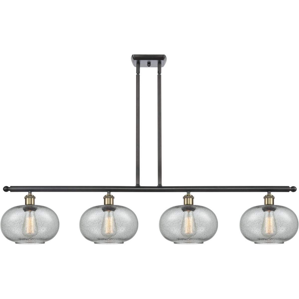 Innovations Lighting 516-4I-BAB-G247-LED Ballston Gorham LED 48 inch Black Antique Brass Island Light Ceiling Light in Charcoal Glass, Ballston
