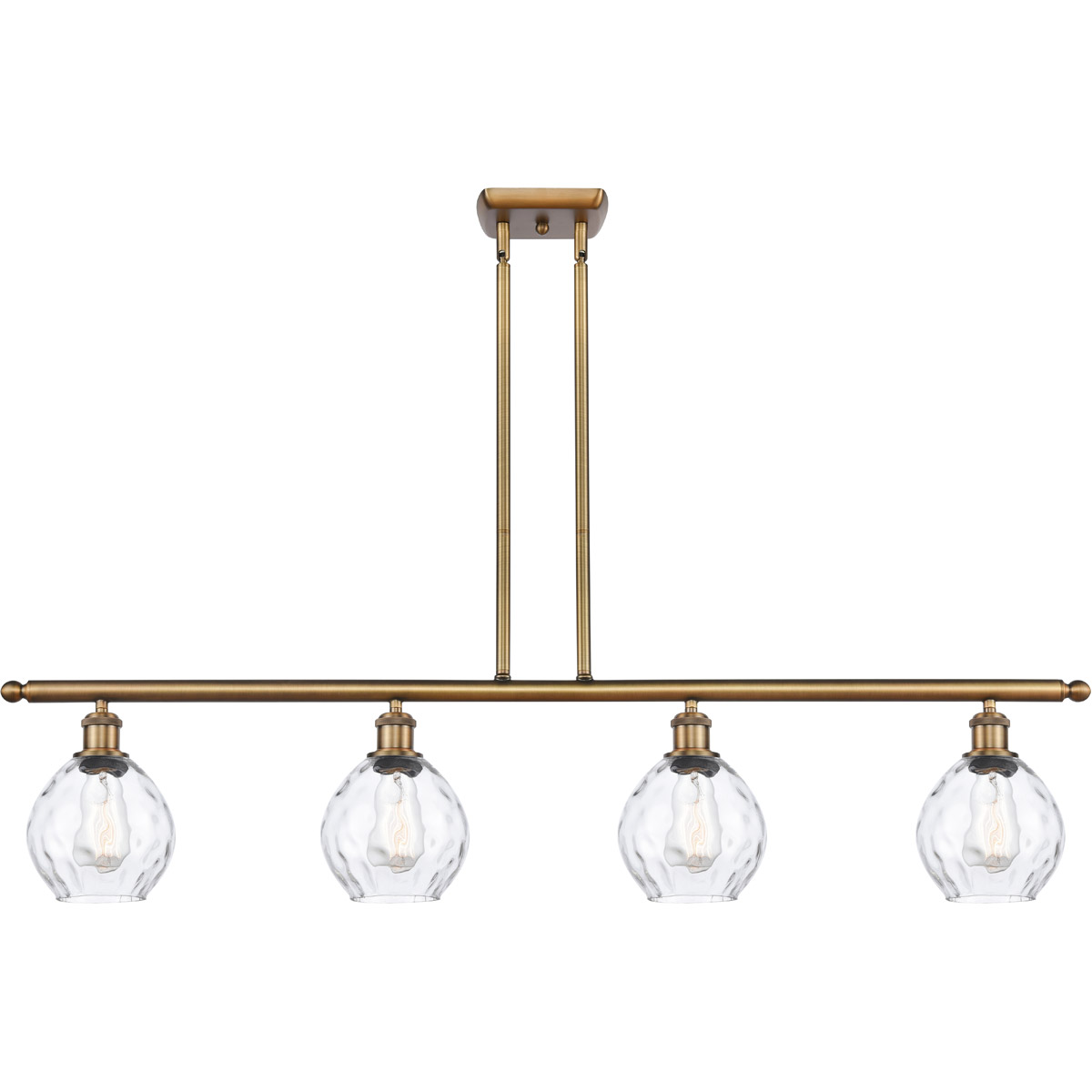 Innovations Lighting 516-4I-BB-G362 Ballston Small Waverly 4 Light 48 inch Brushed Brass Island Light Ceiling Light, Ballston
