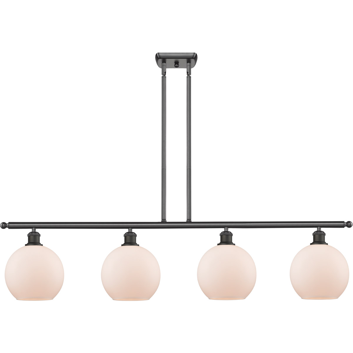 Innovations Lighting 516-4I-OB-G121-8-LED Ballston Athens LED 48 inch Oil Rubbed Bronze Island Light Ceiling Light in Matte White Glass