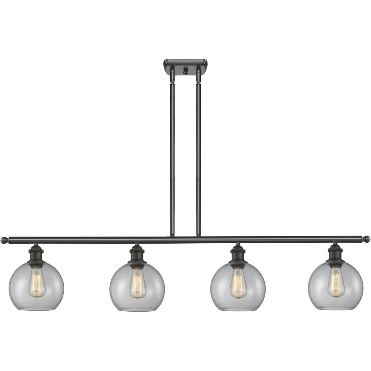 Innovations Lighting 516-4I-OB-G122 Ballston Athens 4 Light 48 inch Oil Rubbed Bronze Island Light Ceiling Light in Clear Glass, Ballston