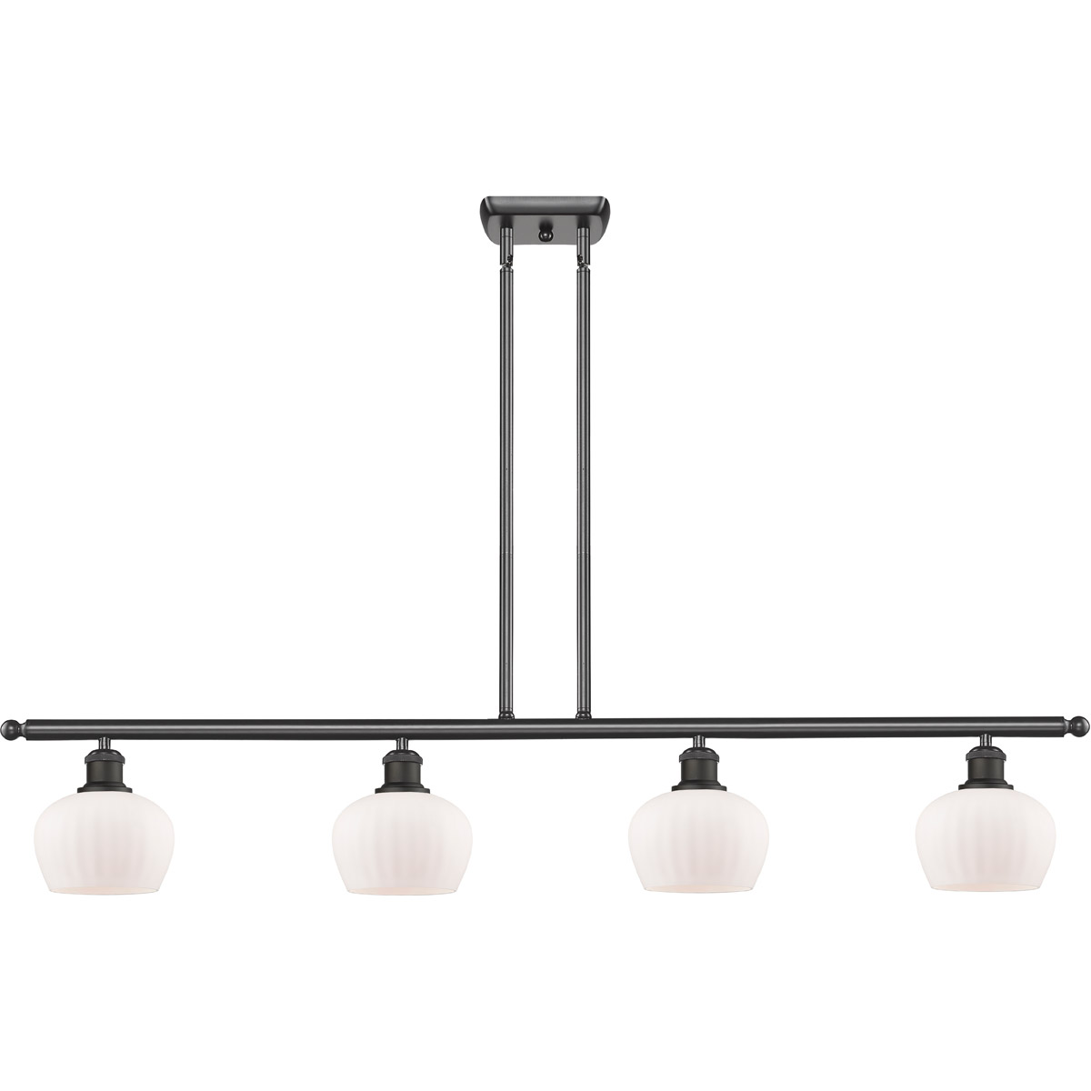 Innovations Lighting 516-4I-OB-G91-LED Ballston Fenton LED 48 inch Oil Rubbed Bronze Island Light Ceiling Light in Matte White Glass, Ballston