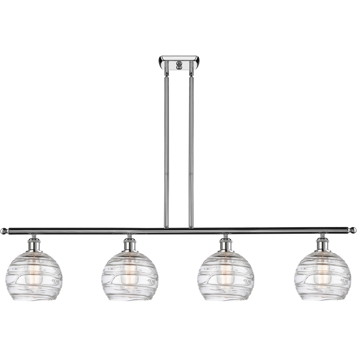 Innovations Lighting 516-4I-PC-G1213-8 Ballston Deco Swirl 4 Light 48 inch Polished Chrome Island Light Ceiling Light, Ballston