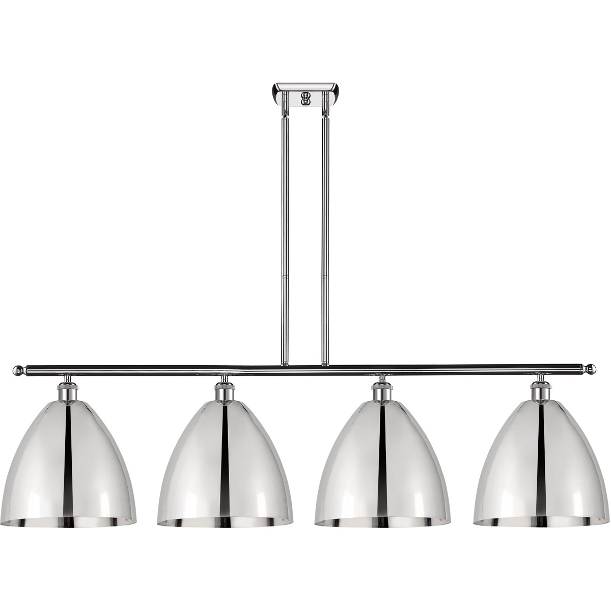 Innovations Lighting 516-4I-WPC-MBD-75-RD Ballston Plymouth Dome 4 Light 48 inch White and Polished Chrome Island Light Ceiling Light in Matte Red