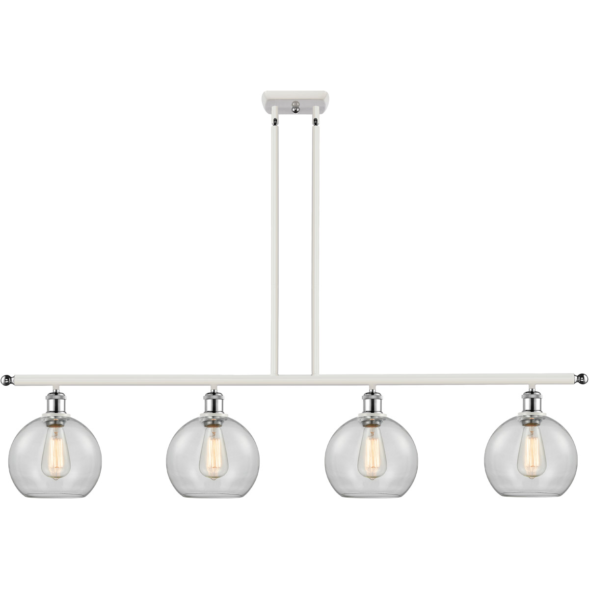 Innovations Lighting 516-4I-WPC-G122-LED Ballston Athens LED 48 inch White and Polished Chrome Island Light Ceiling Light, Ballston