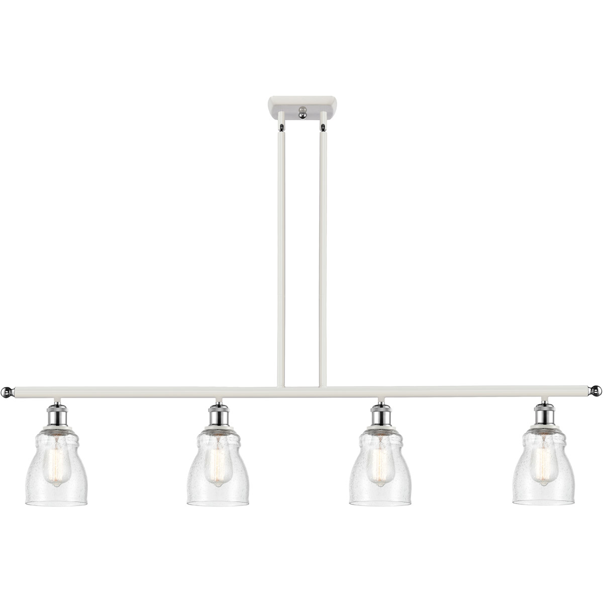 Innovations Lighting 516-4I-WPC-G394 Ballston Ellery 4 Light 48 inch White and Polished Chrome Island Light Ceiling Light in Seedy Glass, Ballston
