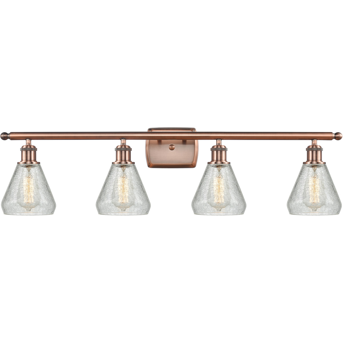 Innovations Lighting 516-4W-AC-G275 Ballston Conesus 4 Light 36 inch Antique Copper Bath Vanity Light Wall Light, Ballston
