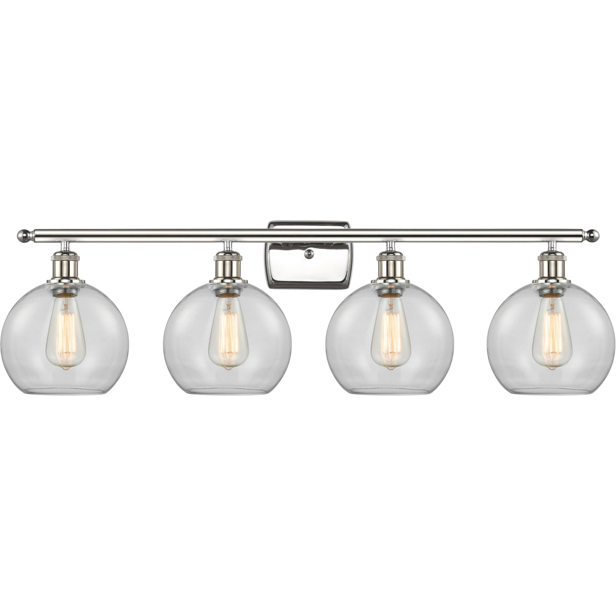 Innovations Lighting 516-4W-PN-G122-8 Ballston Athens 4 Light 36 inch Polished Nickel Bath Vanity Light Wall Light