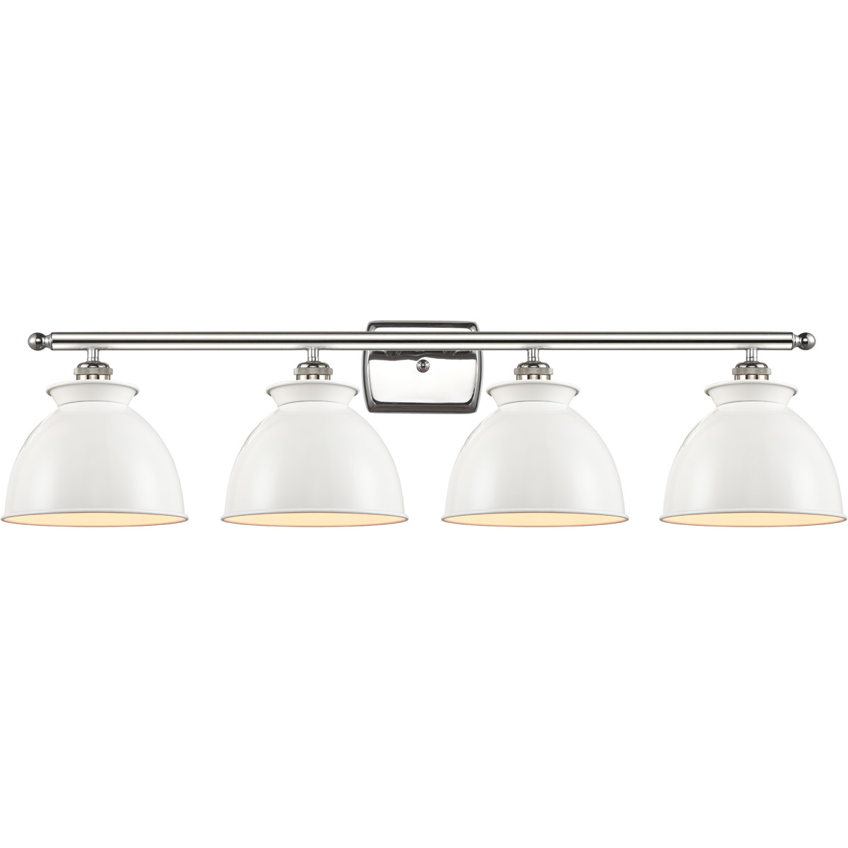 Innovations Lighting 516-4W-PN-M14-W Ballston Adirondack 4 Light 38 inch Polished Nickel Bath Vanity Light Wall Light in Incandescent, Glossy White, B