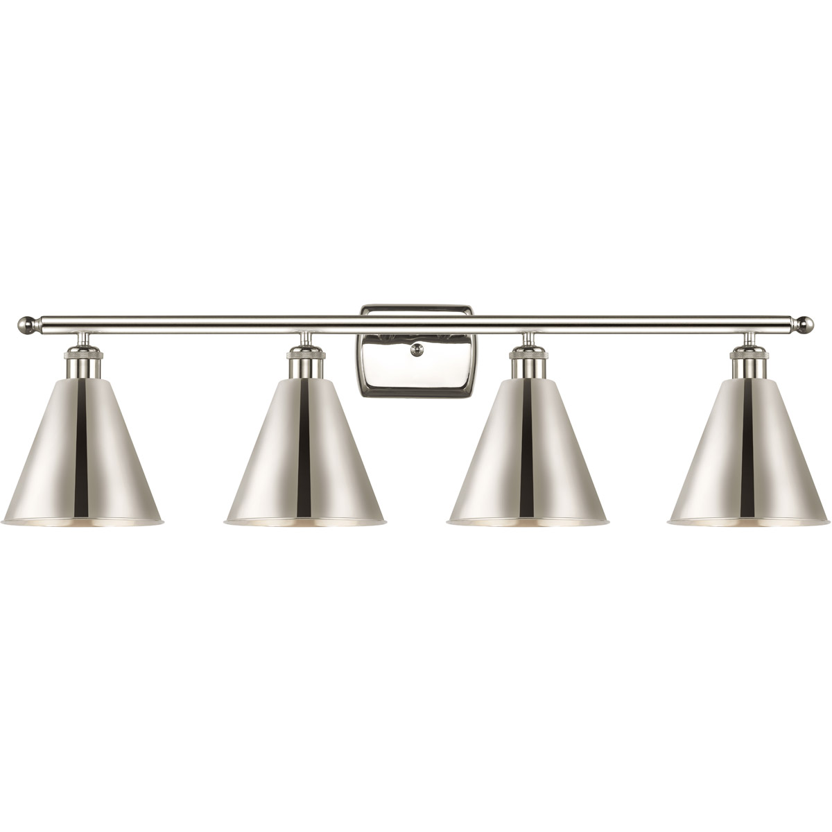 Innovations Lighting 516-4W-PC-MBD-75-RD Ballston Plymouth Dome 4 Light 38 inch Polished Chrome Bath Vanity Light Wall Light in Matte Red