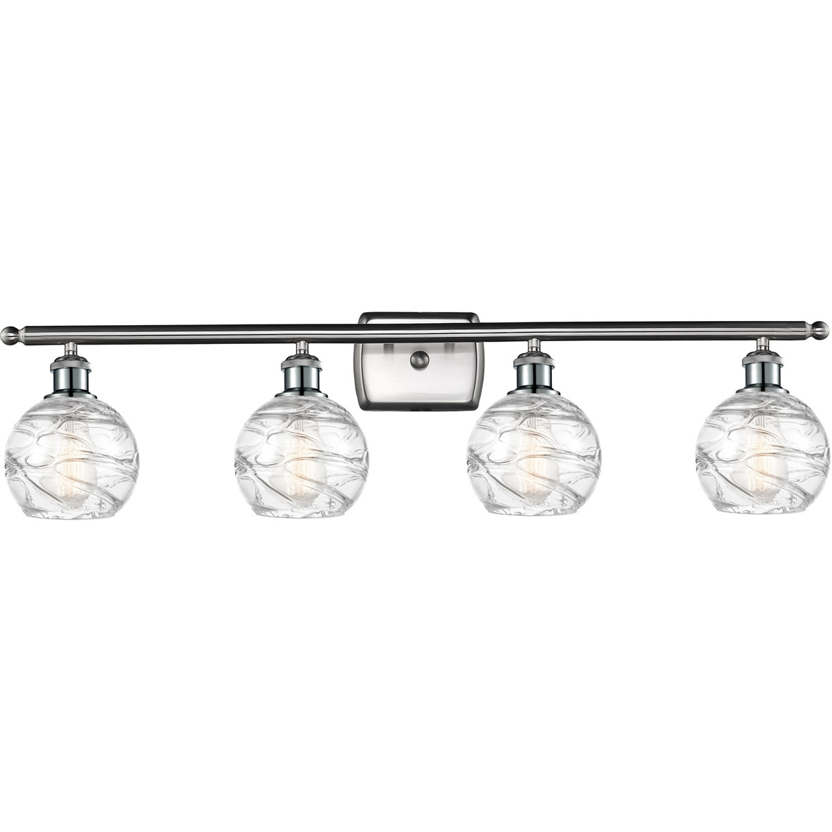 Innovations Lighting 516-4W-SN-G1213-6-LED Ballston Small Deco Swirl LED 36 inch Brushed Satin Nickel Bath Vanity Light Wall Light, Ballston