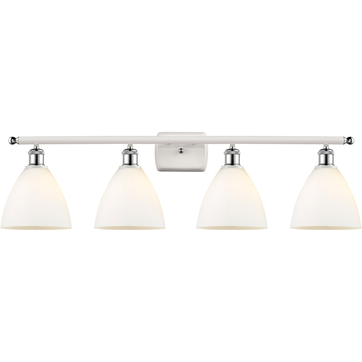 Innovations Lighting 516-4W-WPC-GBD-751 Ballston Ballston Dome 4 Light 38 inch White and Polished Chrome Bath Vanity Light Wall Light in Matte White G