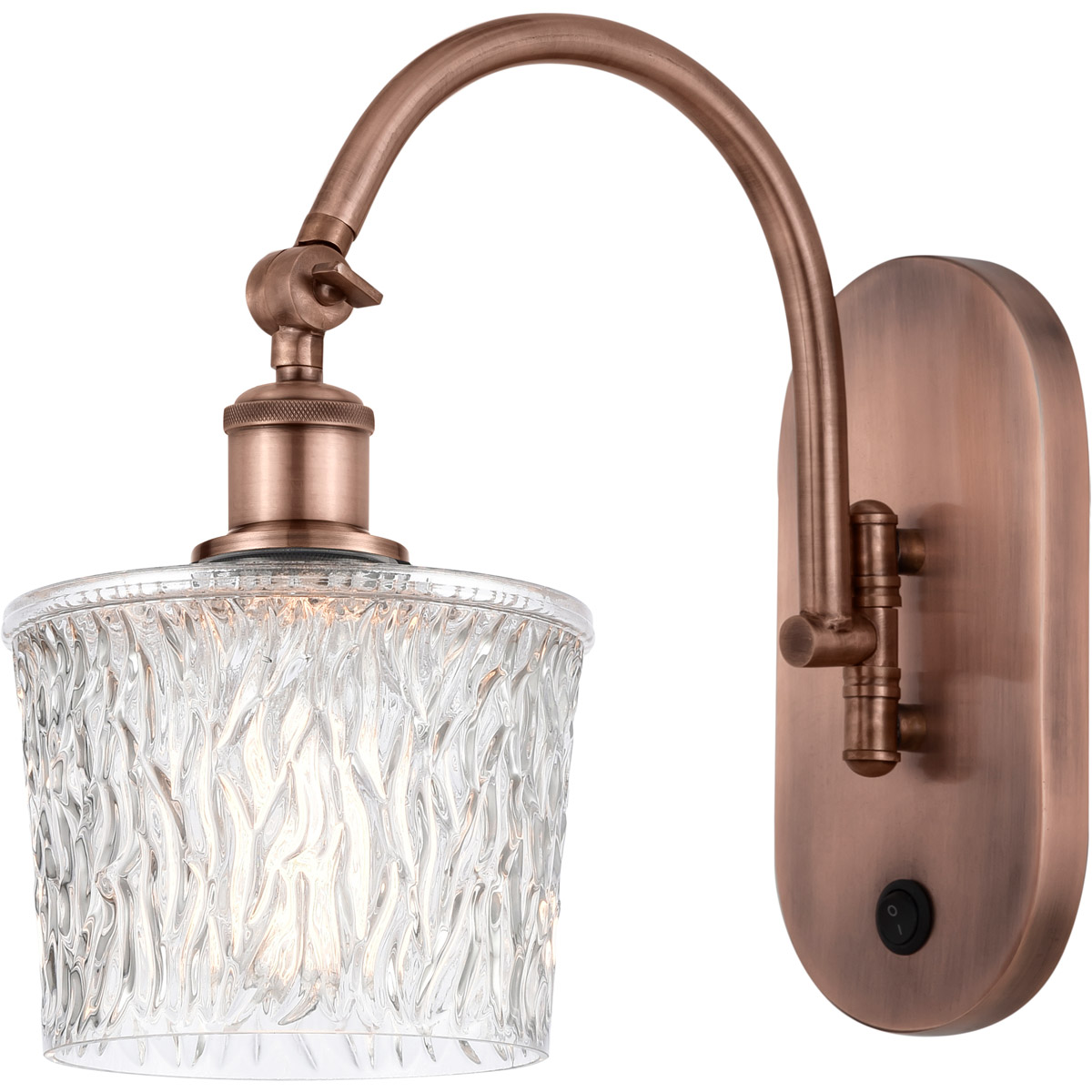 Innovations Lighting 518-1W-AC-G402-LED Ballston Niagra LED 6.5 inch Antique Copper Sconce Wall Light