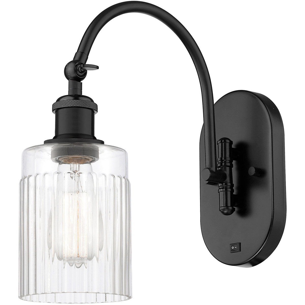 Innovations Lighting 518-1W-BK-G342-LED Ballston Hadley LED 5.3 inch Matte Black Sconce Wall Light in Clear Glass