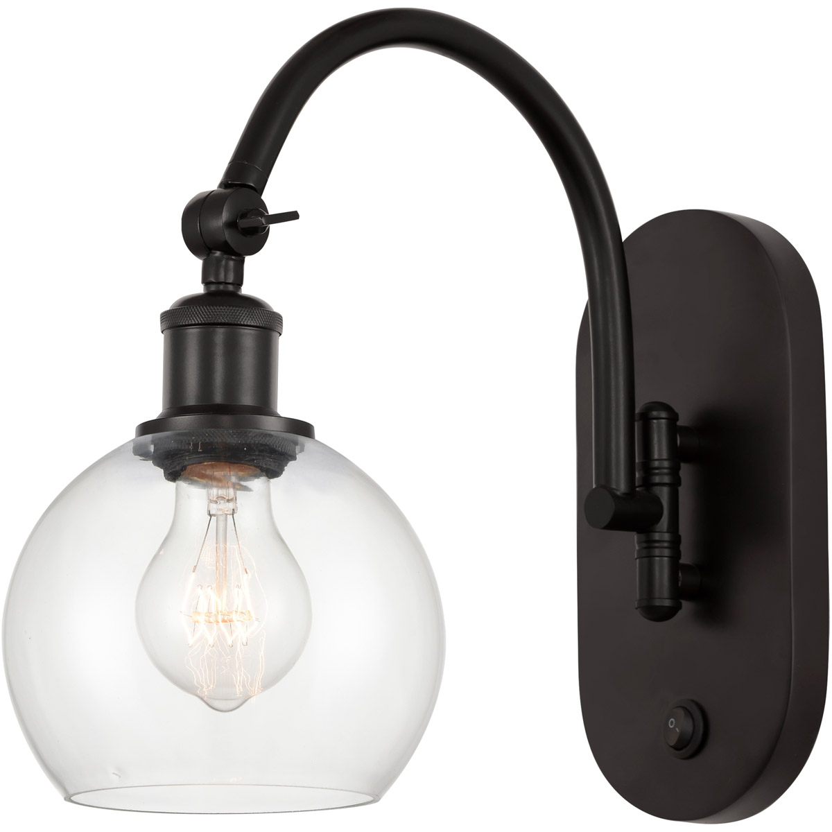 Innovations Lighting 518-1W-OB-G122-6-LED Ballston Athens LED 6 inch Oil Rubbed Bronze Sconce Wall Light in Clear Glass