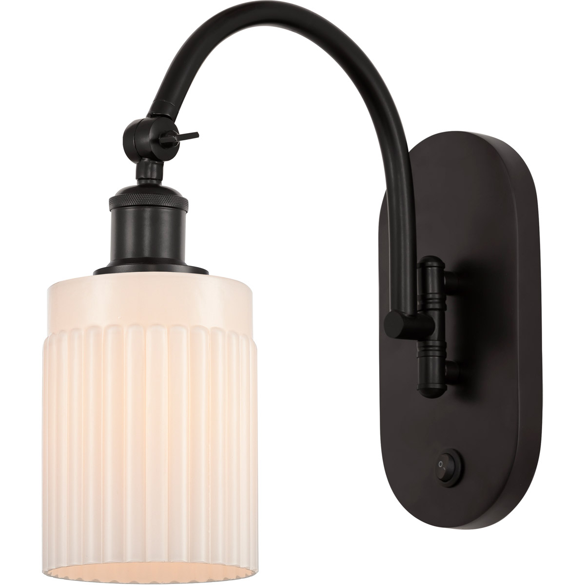 Innovations Lighting 518-1W-OB-G341-LED Ballston Hadley LED 5.3 inch Oil Rubbed Bronze Sconce Wall Light in Matte White Glass
