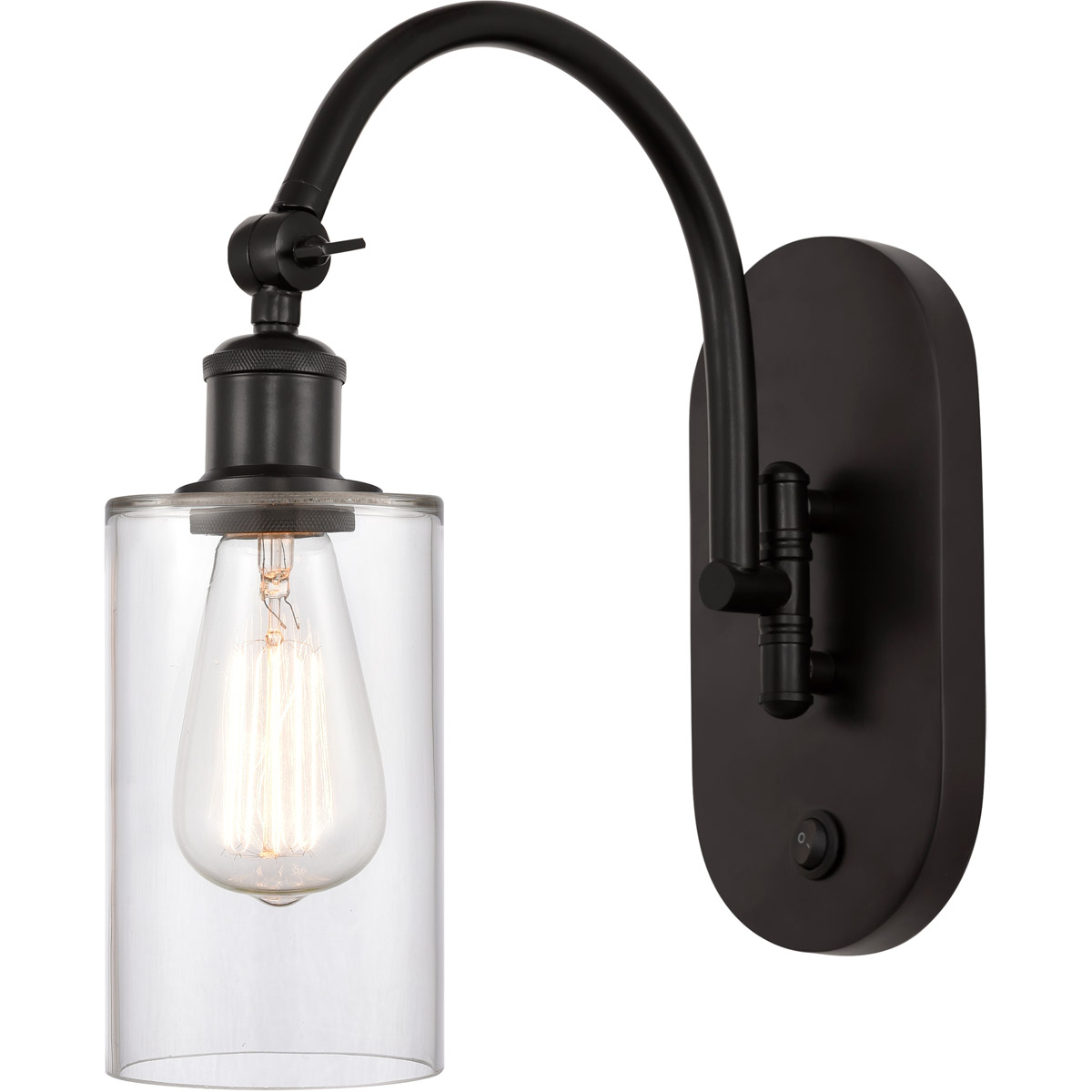 Innovations Lighting 518-1W-OB-G802-LED Ballston Clymer LED 5.3 inch Oil Rubbed Bronze Sconce Wall Light in Clear Glass