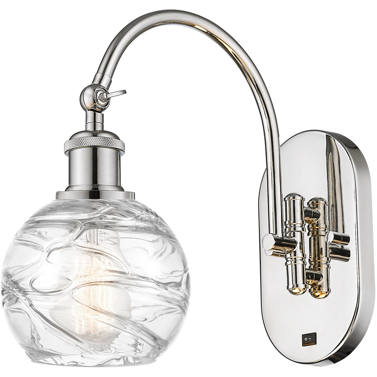 Innovations Lighting 518-1W-PN-G1213-6 Ballston Athens Deco Swirl 1 Light 6 inch Polished Nickel Sconce Wall Light