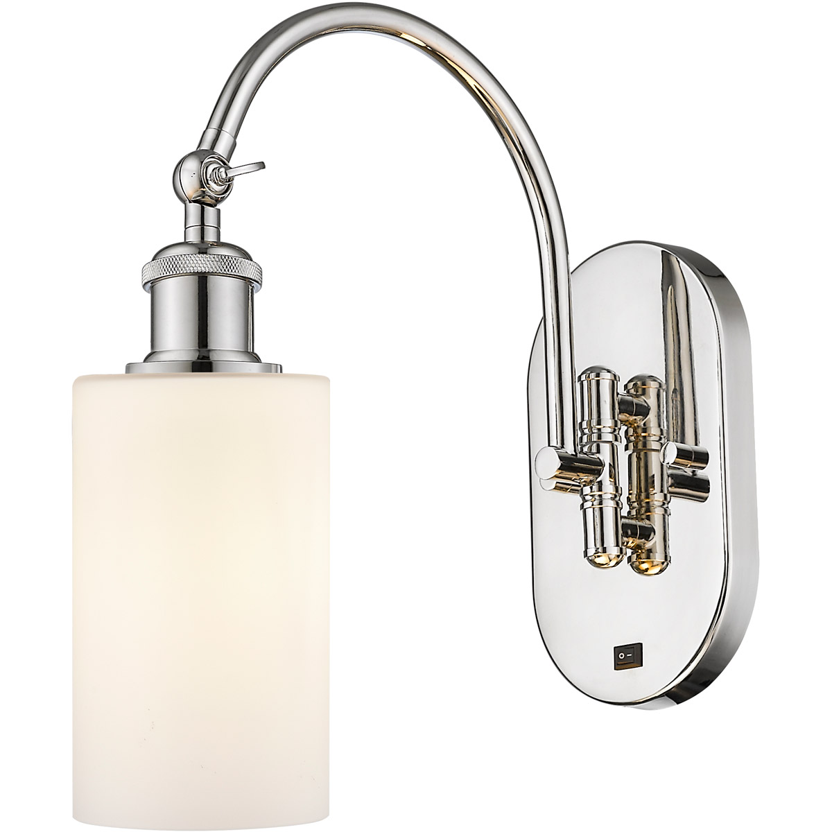 Innovations Lighting 518-1W-PN-G801-LED Ballston Clymer LED 5.3 inch Polished Nickel Sconce Wall Light in Matte White Glass