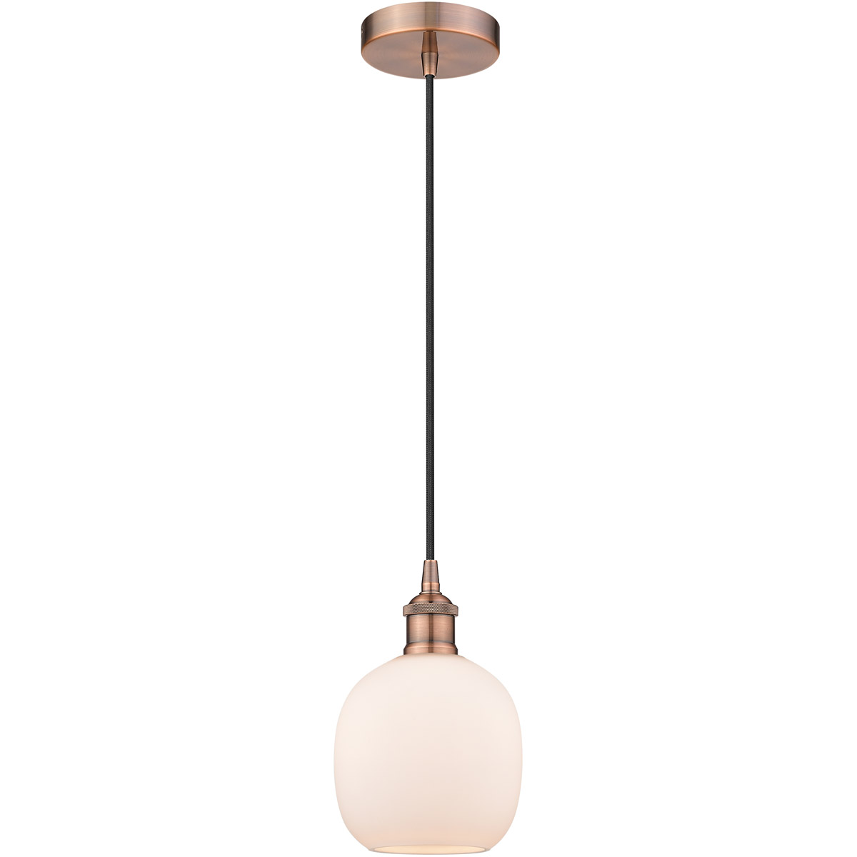 Innovations Lighting 616-1P-AC-G101-LED Edison Belfast LED 6 inch Antique Copper Mini Pendant Ceiling Light