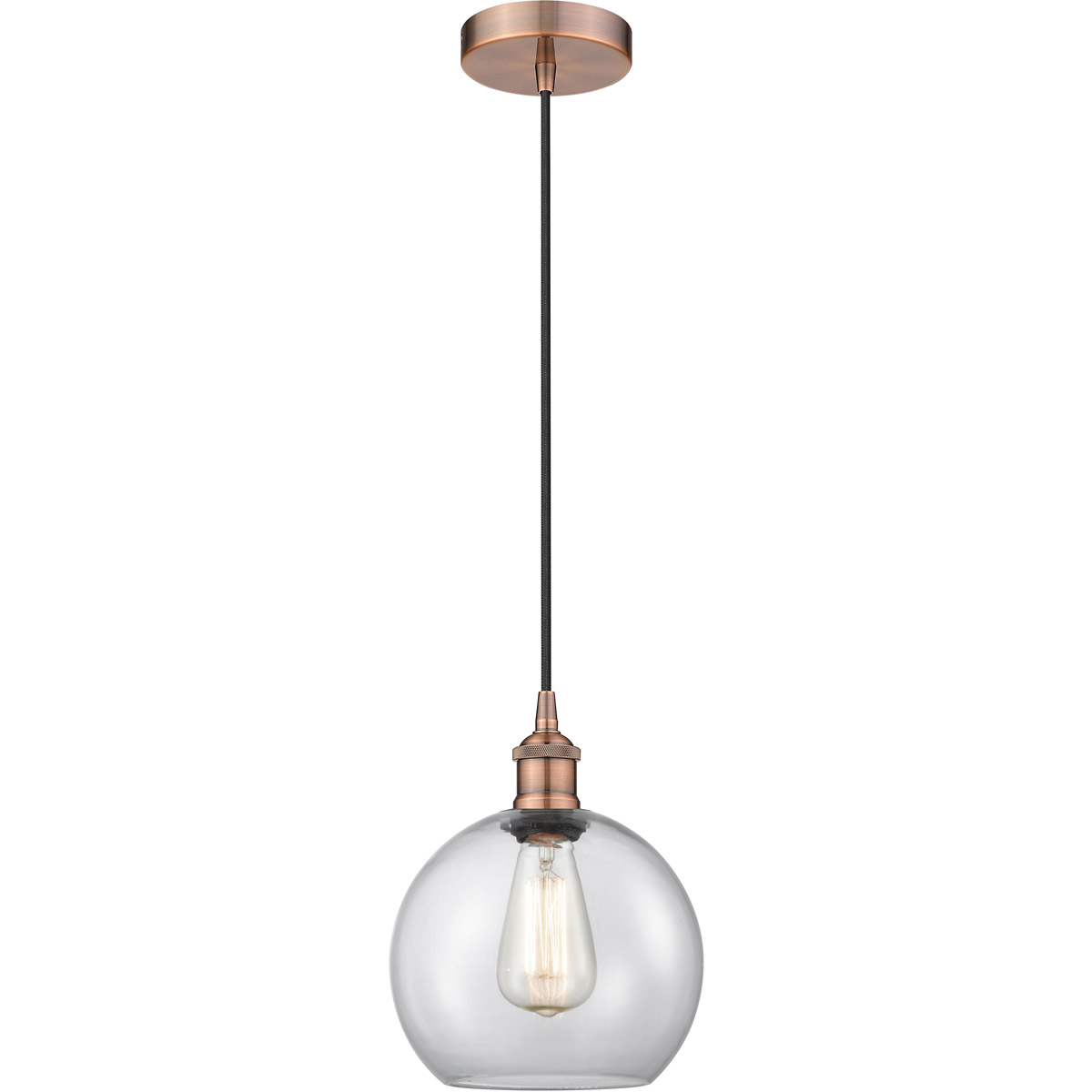 Innovations Lighting 616-1P-AC-G122-8 Edison Athens 1 Light 8 inch Antique Copper Mini Pendant Ceiling Light