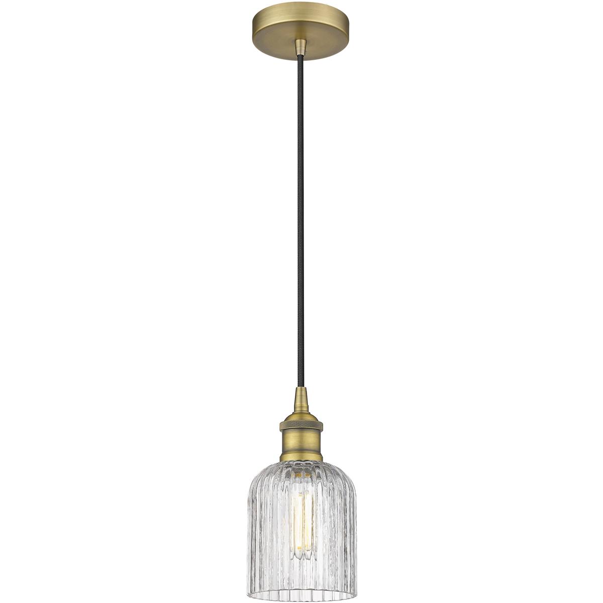 Innovations Lighting 616-1P-BB-G559-5CL Bridal Veil 1 Light 5 inch Brushed Brass Mini Pendant Ceiling Light in Clear